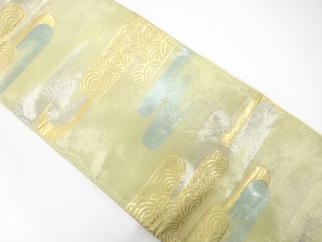 JAPANESE KIMONO / ANTIQUE FUKURO OBI / SILK / WOVEN EGASUMI